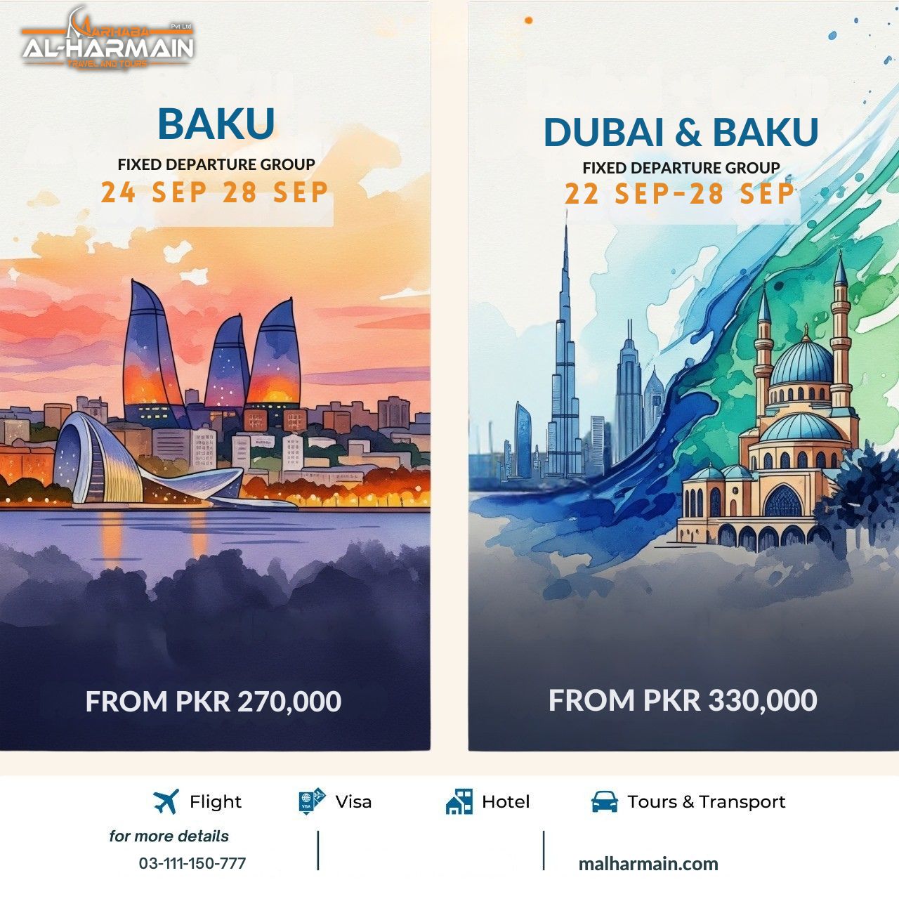 Dubai and Baku